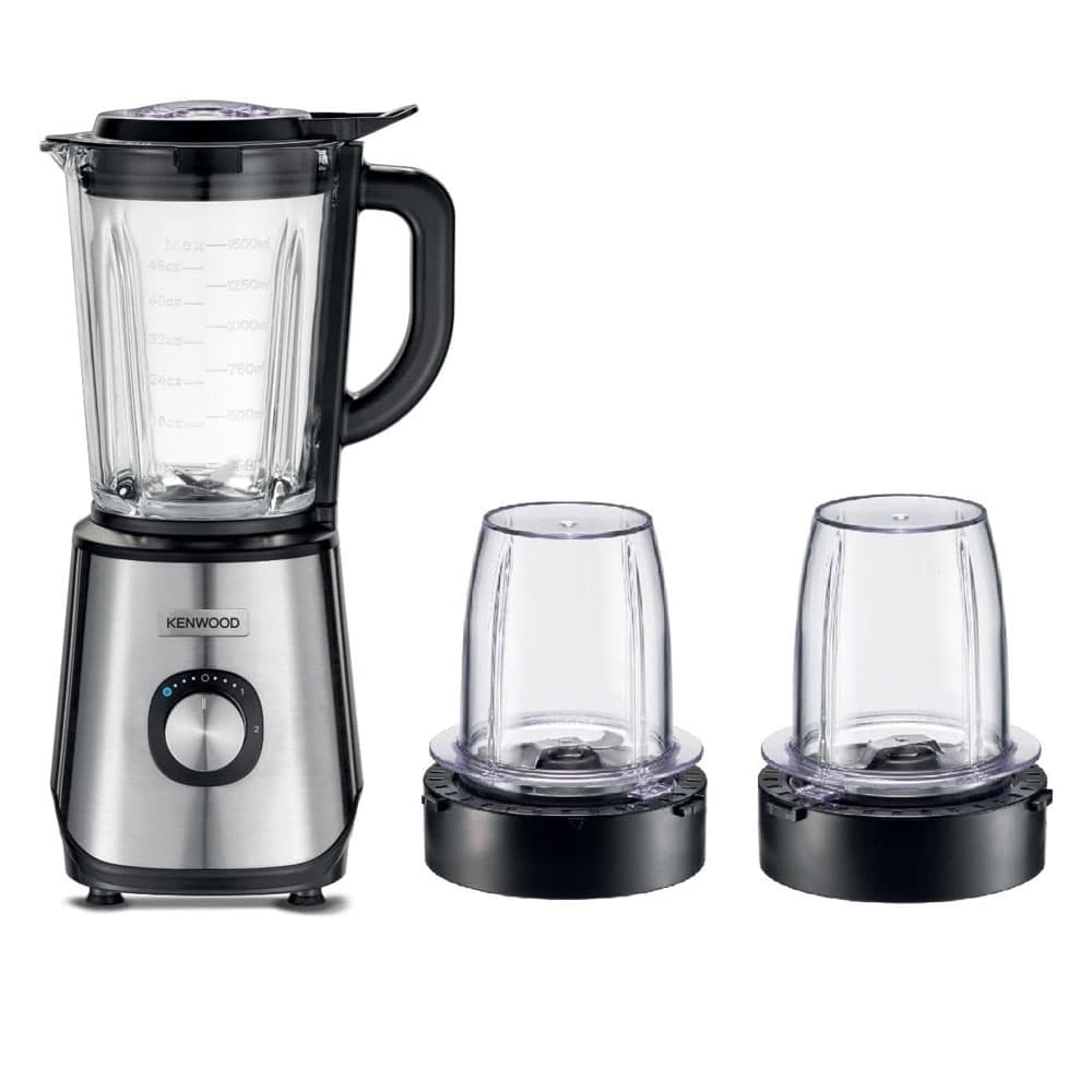 Kenwood Glass Countertop Blender with 2 Mills 1000W 2 Liters - Black - Blm45.720Ss