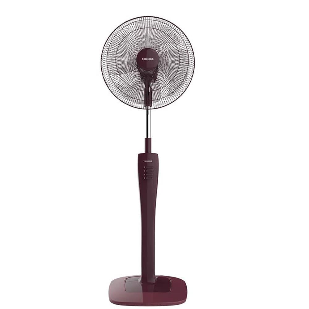 تورنيدو مروحة ستاند 16 بوصة بدون ريموت كنترول 3 سرعات - 4 ريشة - نبيتي - موديل Vino TSF-74RED
