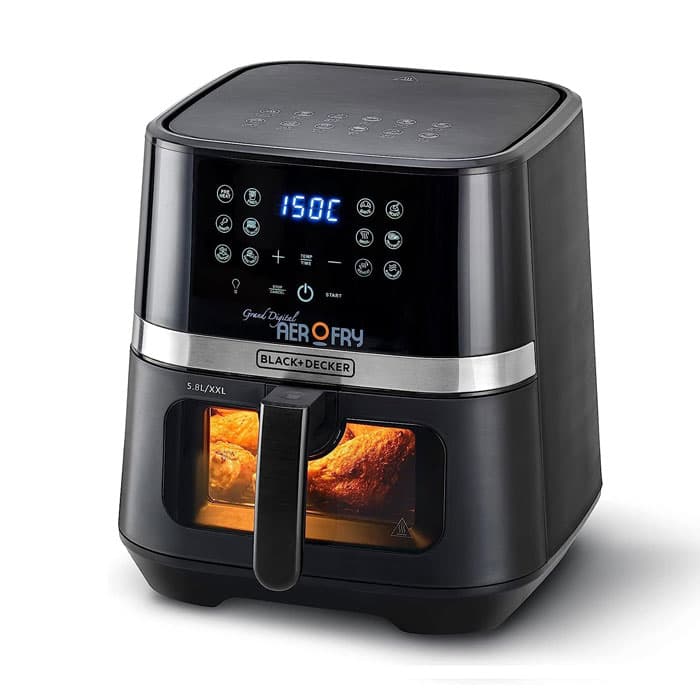 BLACK+DECKER Digital Air Fryer 5.8 Liters 1800 Watt - Black - AF5800-B5