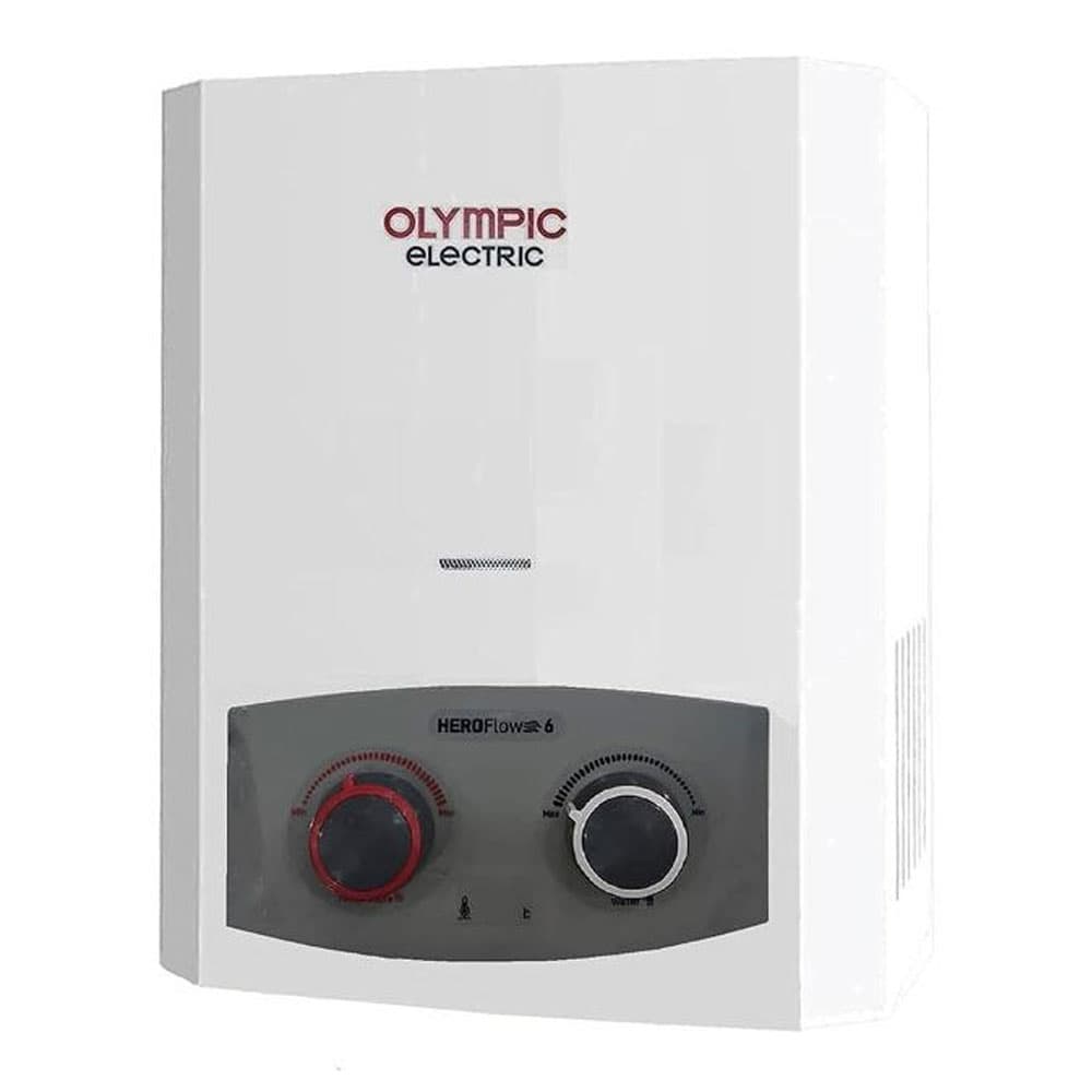 Olympic Electric HeroFlow 6 Gas Water Heater 6 Liters - White and Grey - 5585