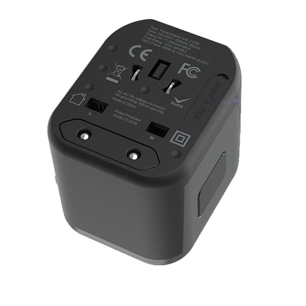 Devia Global Multiple Function Charger World Wide Travel Plug Adapter Output USB*2, 5V, 2.5A