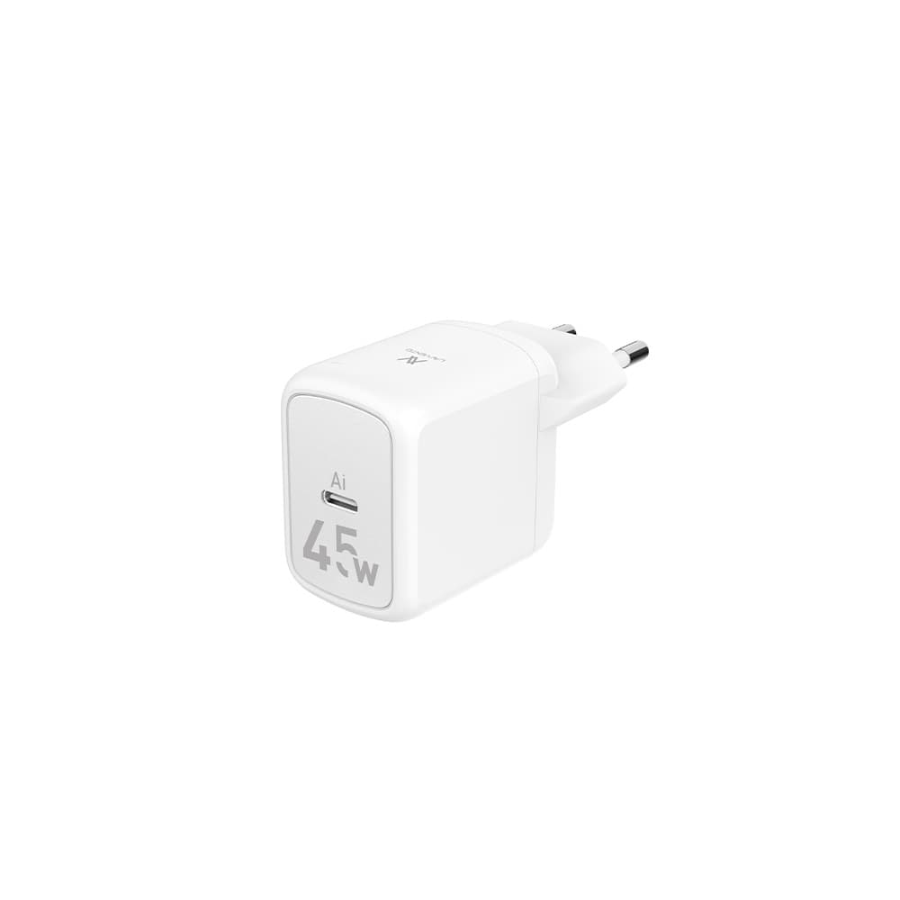 L'AVVENTO (MP545) Mini GaN 45W Power Adapter with USB-C Cable 1M - White
