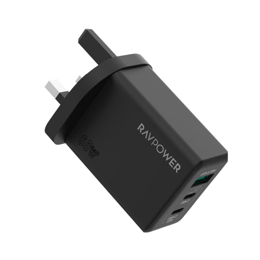 RAVPower RP-PC1100 PD Pioneer 65W 3-Port Wall Charger - Black