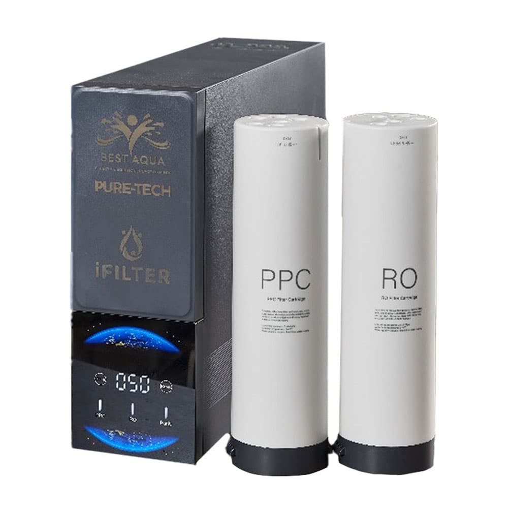 Ifilter RO Water Filter With Digital Screen Only Two Stages 7-Stage Efficiency - Gray