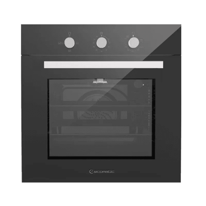 Ecomatic Built-in Gas Oven, 60 cm, 67 L, Grill, G6404GT - Black