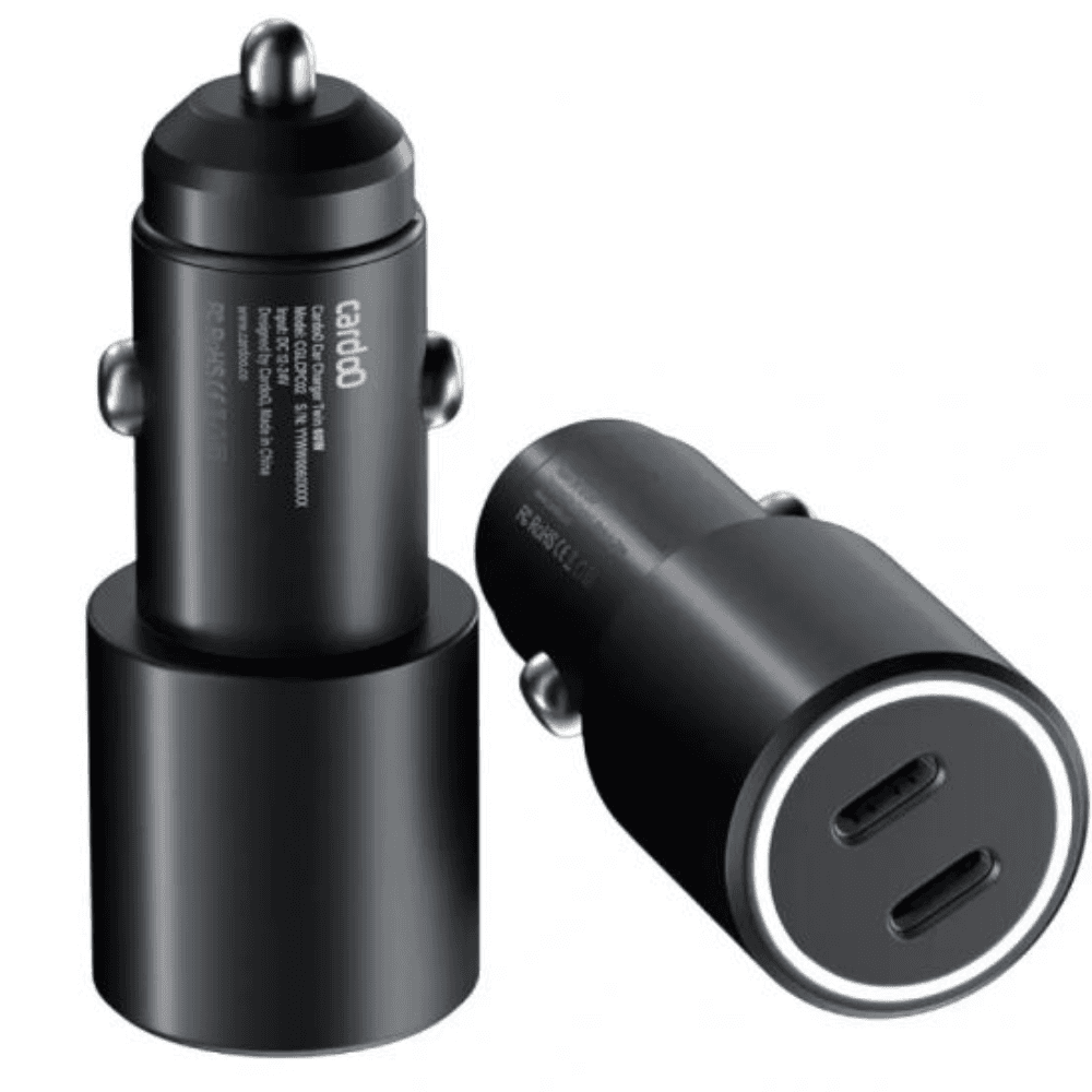 CardoO Dual USB-C Ports Car Charger, 60 Watt, CGLCPC02B - Black