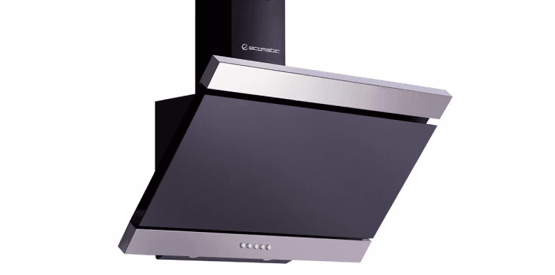 Ecomatic Built-in Decorative Extractor Hood, 90 cm, 1000 m³/h, 3 Speeds, LED Lighting, H910EB - Black Silver