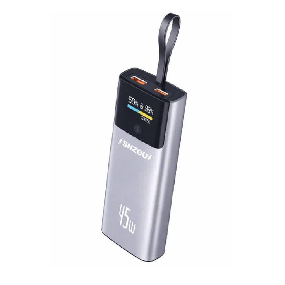 Snzou SN-935 Power Bank 10000mAh 45W Mini Charging Cable - Gray
