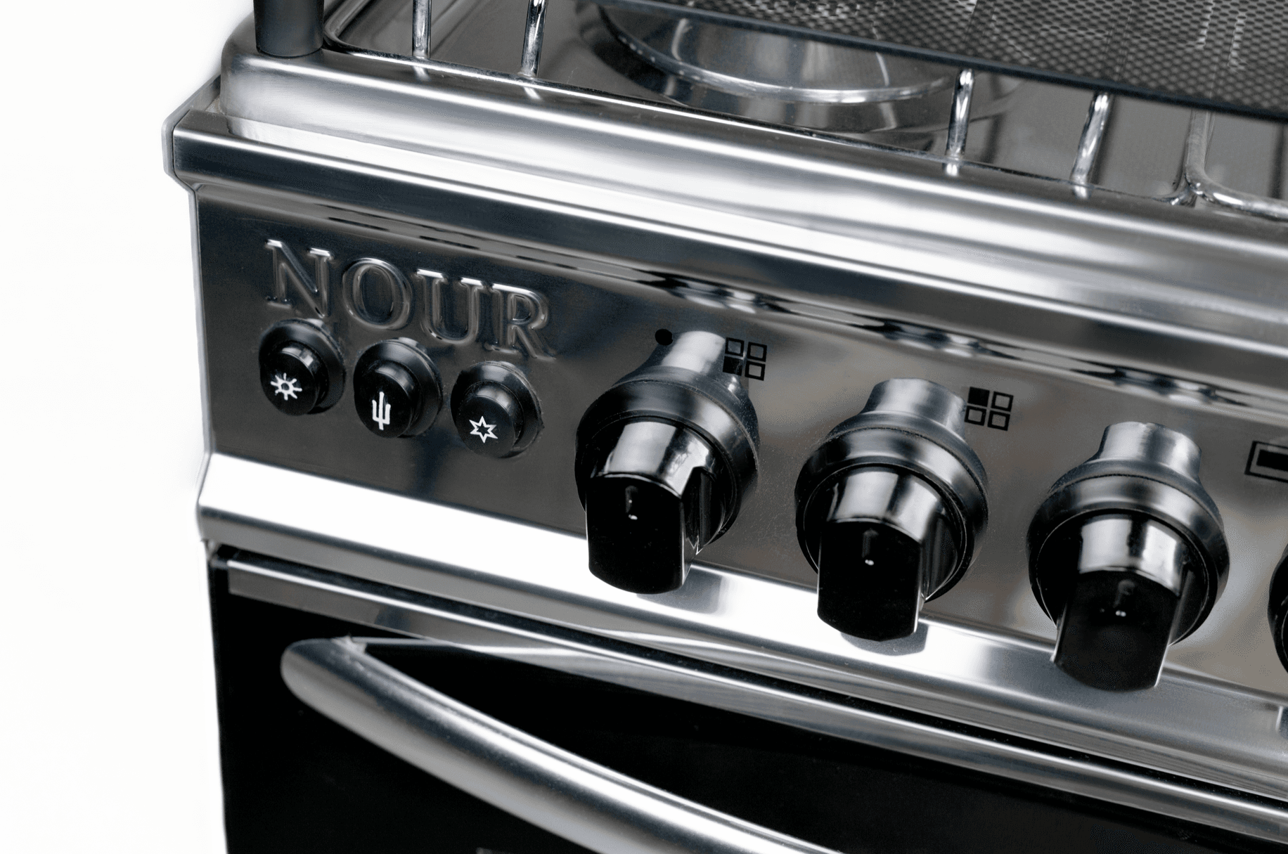 Nour Cooker, Stainless Steel, 4 copper Burners , Self Ignition, 55x55 - Silver