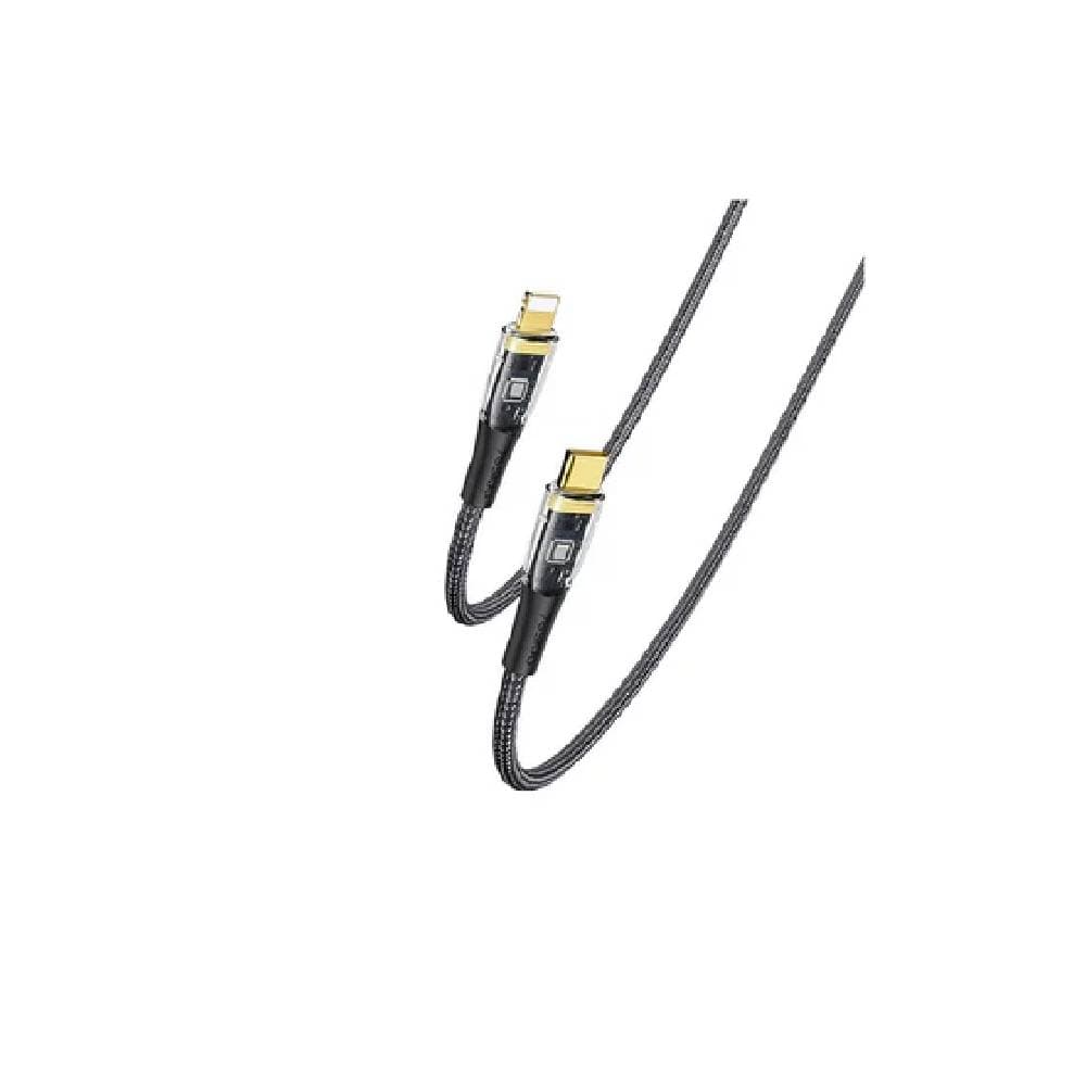 Yesido CA102 2M Length Nylon Braided Type-C To Lightning PD Fast Charging Data Cable - Black