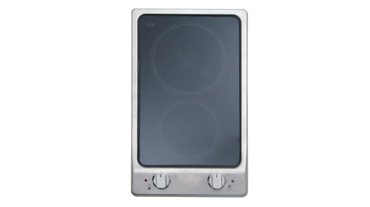 Kitchen Line Built-in Hob, Electric, Standard Switches, 2 Burners, Ceramic, ZP.V2004 - Silver Black