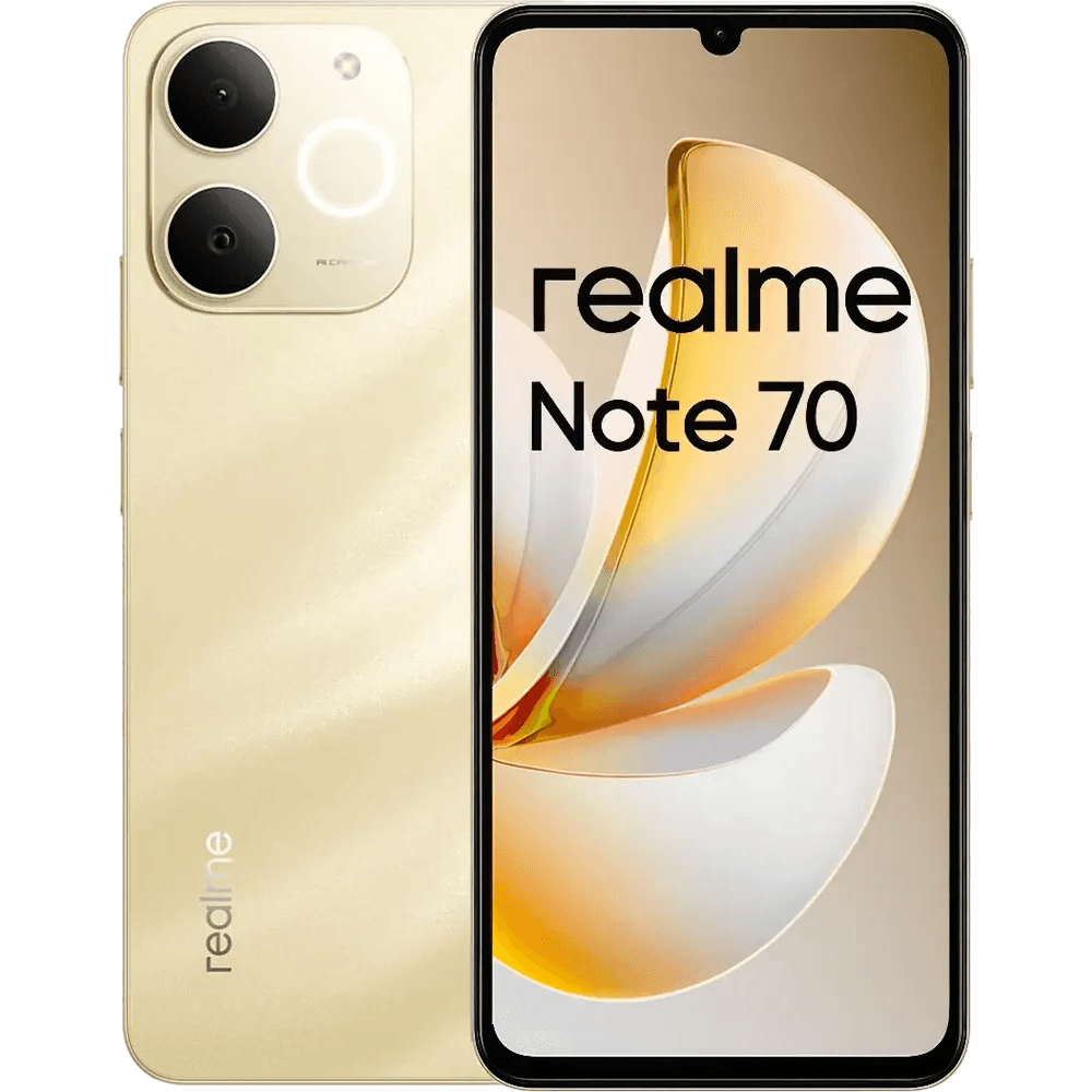 Realme Note 70 Dual SIM, 128GB, 4GB RAM, 4G LTE - Beach Gold