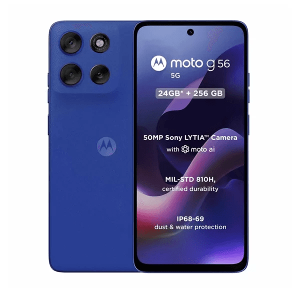 Motorola Moto G56, Dual Sim, 256GB, 12GB Ram, 5G - Pantone Dazzling Blue