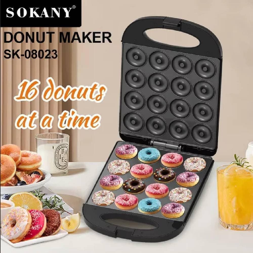 Sokany Donuts Maker, 1200 Watt - Black, sk-08023