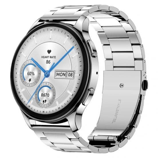 Amazfit Pop 3R Smart Watch Metallic Strap - Silver