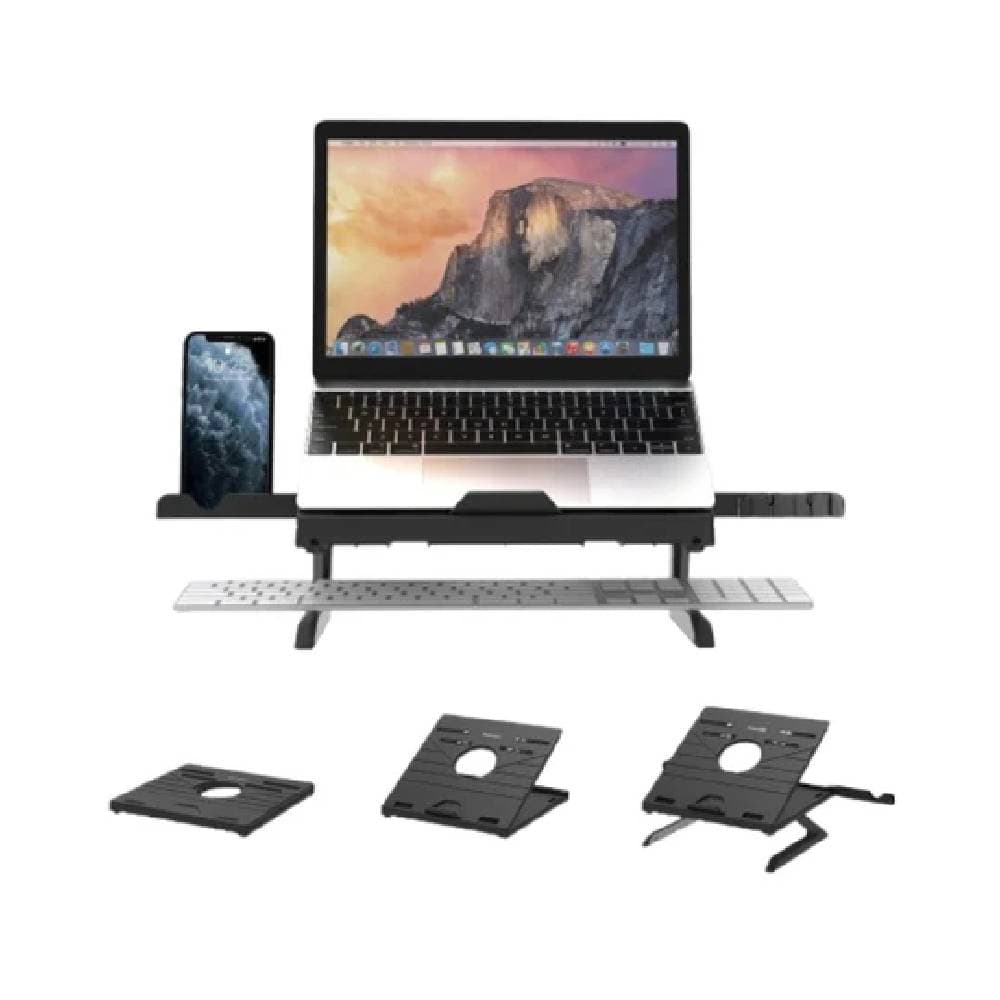 Tronsmart D07 Foldable Laptop Stand With Phone Holders 10 To 17 inch - Black