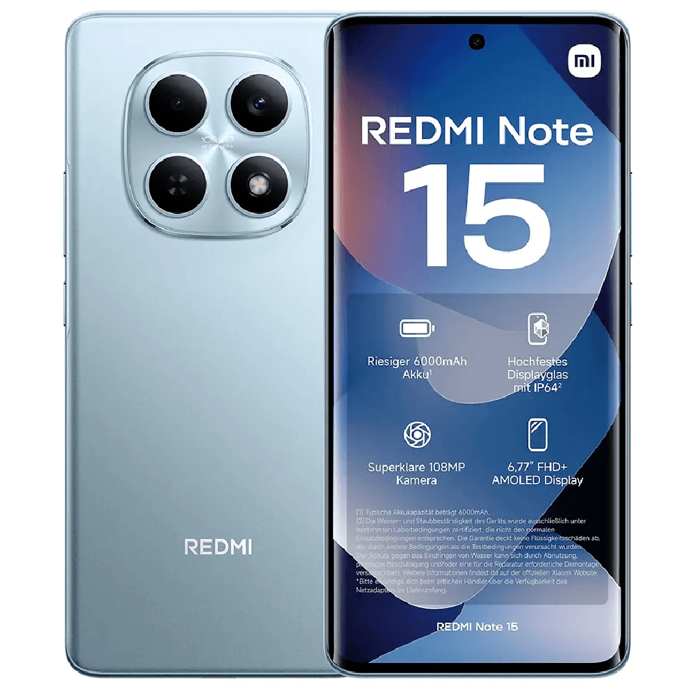 Xiaomi Redmi Note 15 Dual SIM, 256GB, 8GB RAM, 4G LTE - Glacier Blue