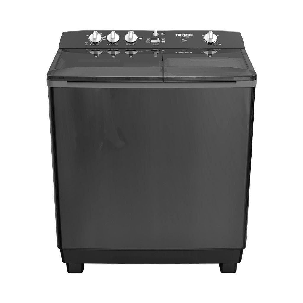 غسالة ملابس تورنيدو، نصف أوتوماتيك، 10 كجم - أسود، TVH-HM10TS(BK)