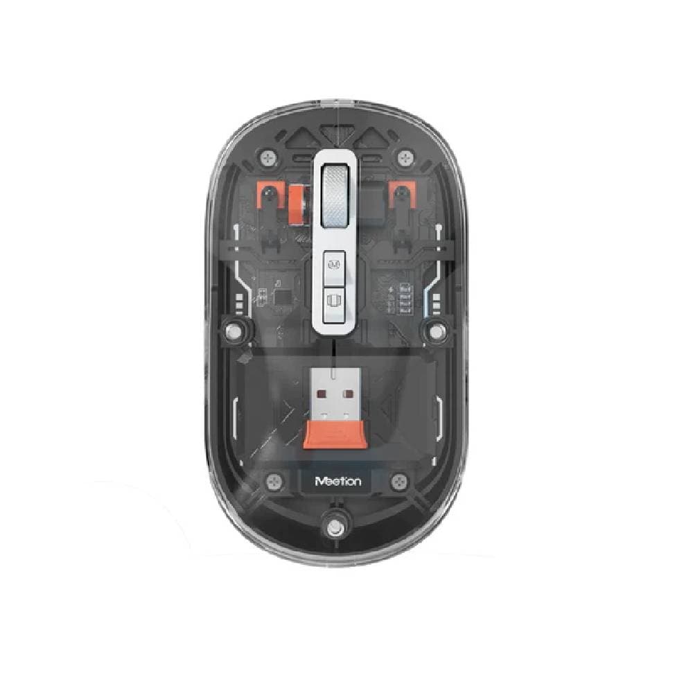Meetion BTM005 Wireless Dual Mode Transparent Mouse - Trans Black