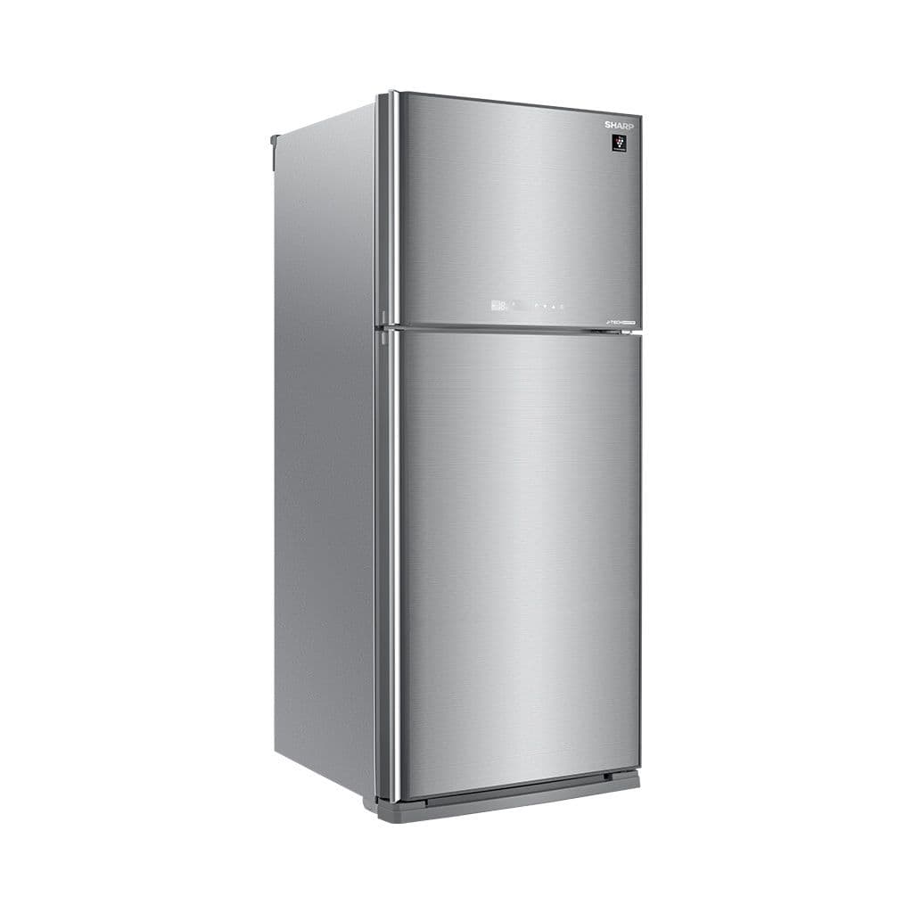 Sharp Refrigerator, 2 Doors, 16 Feet, 450 Liters, Glass, Digital, Inverter, SJGV58GSL - Silver