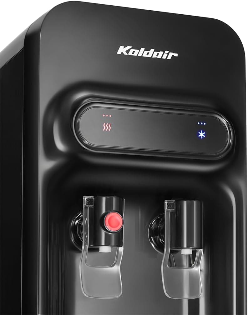 Koldair Water Dispenser Top-Load Freestanding, Two Taps Hot And Cold, Slim - Black