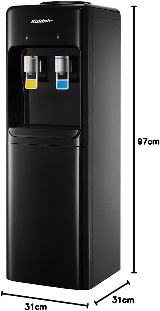 Koldair KWD CB-Black Freestanding Top Loading Water Dispenser, Black, 2 Taps, Cold and Room Temperature Water