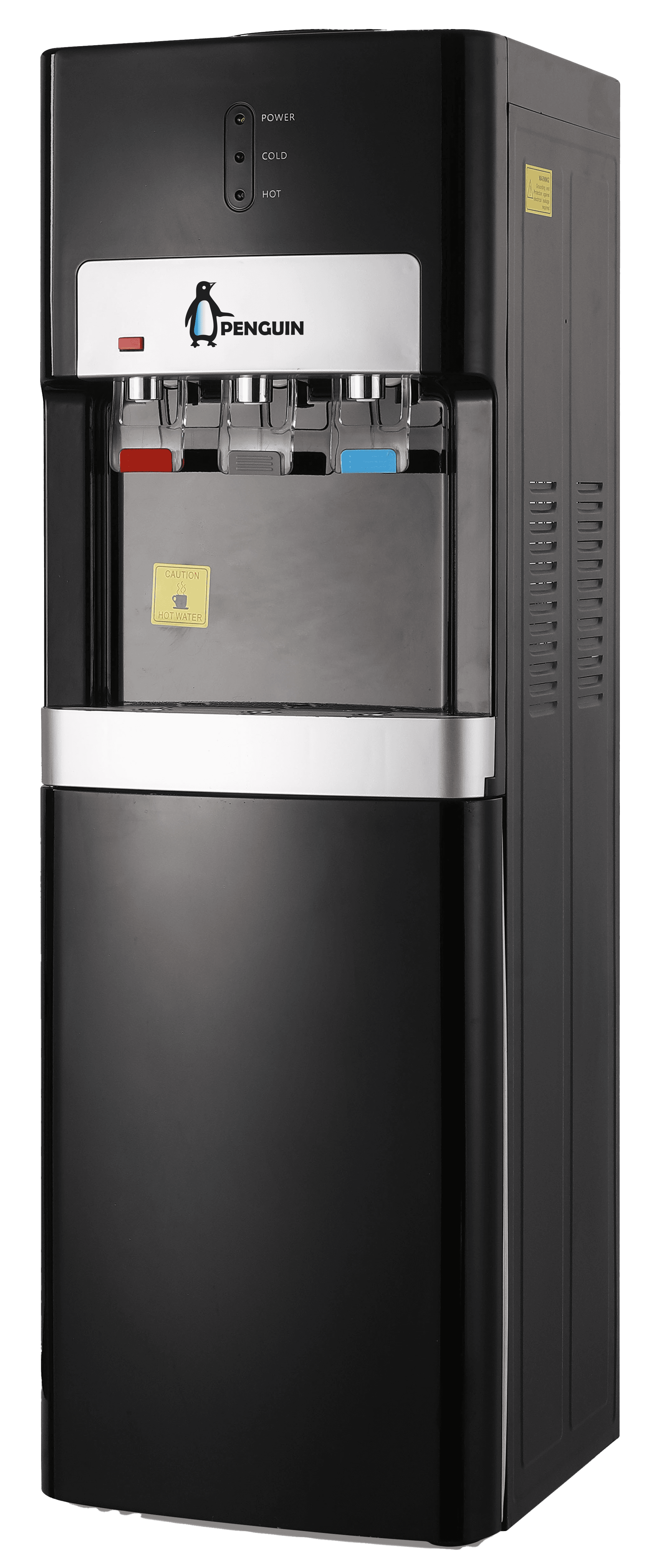  Water Dispenser Penguin, 3 Taps With Fridge - Black, HR-001