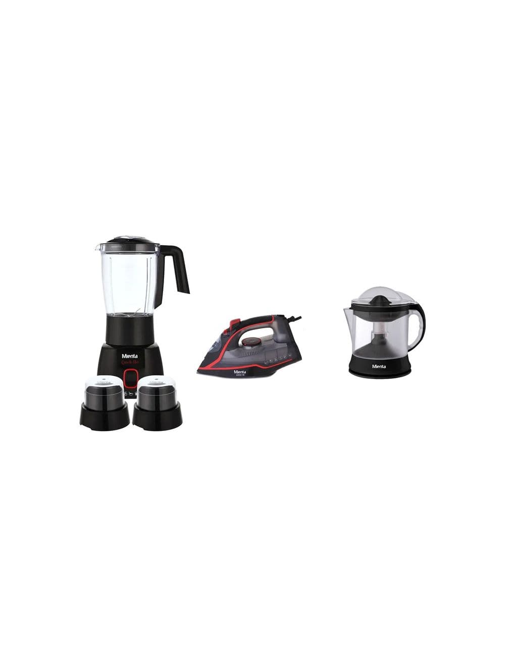 Mienta - Bundle - BIC3000A, Blender, 1.75L - BL1361B with Steam Iron, 2200W - SI181438B and Fruit Juicer, 1L