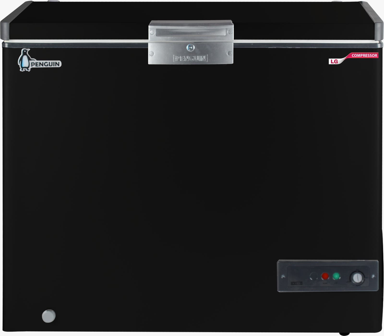 Penguin Chest Freezer, 317 Liters - Black, ES350LG-sliding glass door