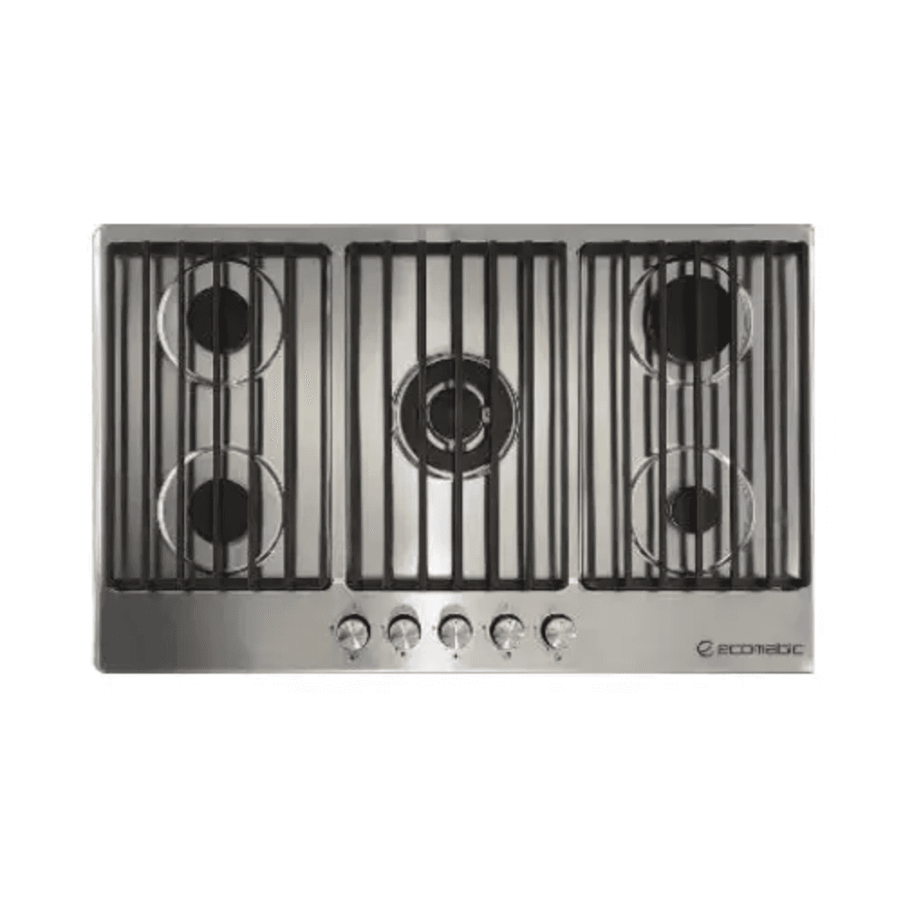 Ecomatic Built-in Gas Cooker, 90 cm, 5 Burners, S9003C - Silver