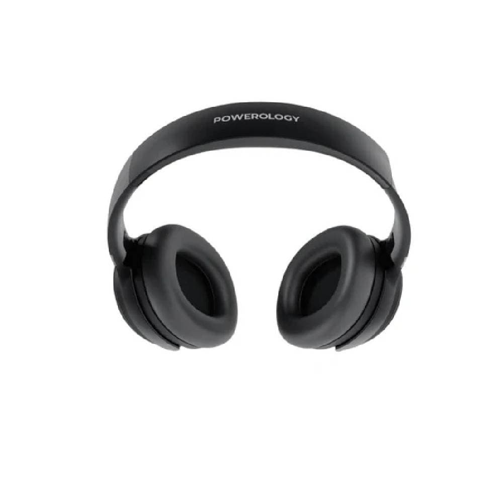 Powerology Noise Cancellation Headphone with 30H Working Time and ANC Active - Black