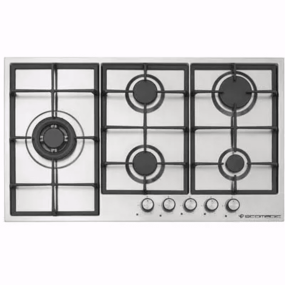 Ecomatic Built-in Gas Cooker, 90 cm, 5 Burners, S913C - Silver