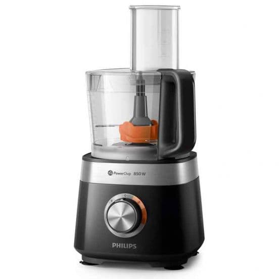Philips | Food Processor, 850 Watt, 2 Speeds, Turbo, 1.8 Liter - Black Silver, HR7530/10