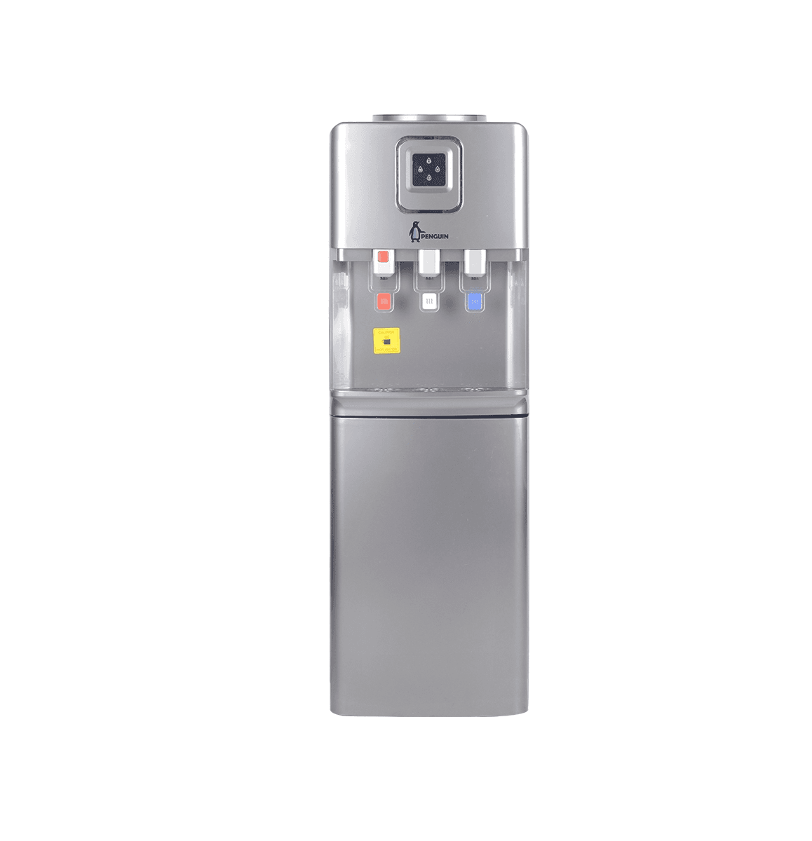 Penguin Water Dispenser, 3 Taps With Fridge - Silver, PD001