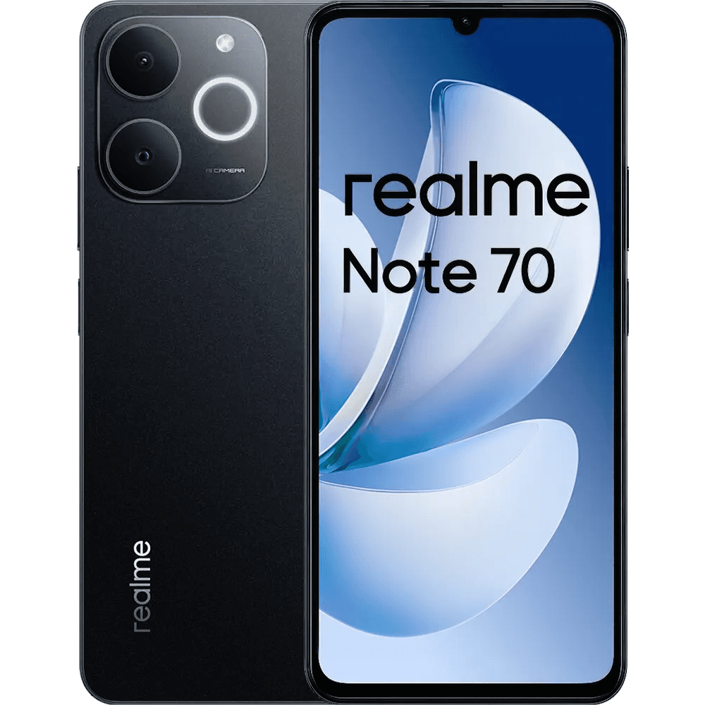 ريلمى Note 70 بشريحتين اتصال، 128 جيجابايت، 4 جيجا رام، شبكة الجيل الرابع - اسود