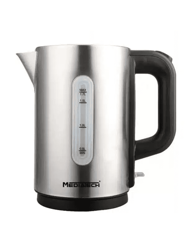 غلاية مياه كهربائية ميديا تك، 1.7 لتر، 2200 وات، MT-KS400 - اسود فضي