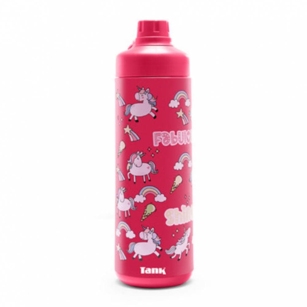 Tank Super Cool Mini Printed Bottle, 650ml, Girls, BPA free, insulated, Leakproof - Pink