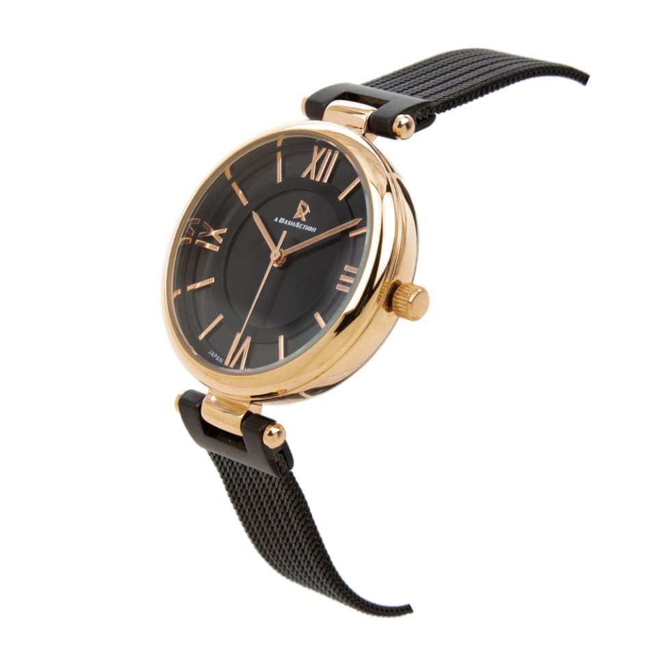 Dash Action Analog Dress Watch for Women, Stainless Steel Strap - Black, DA1914RB