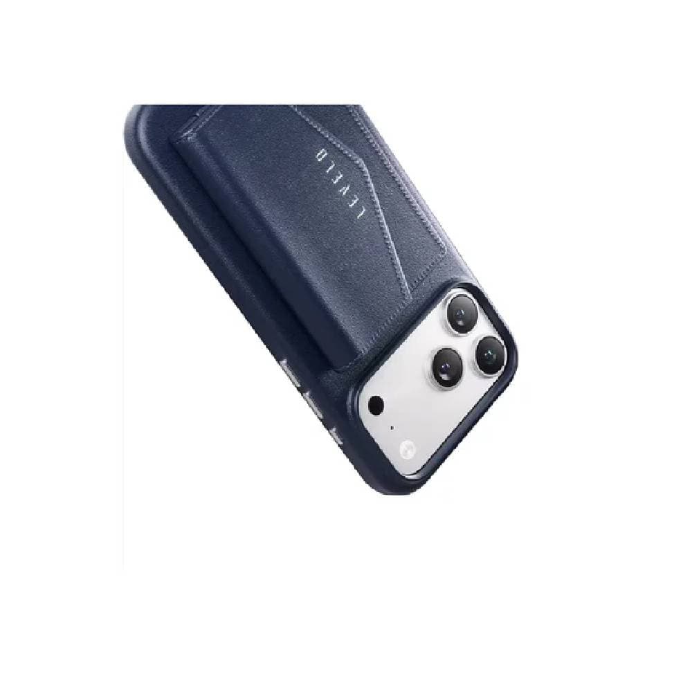 Levelo Case For iPhone 17 Pro  Full-Wrap Leather- Detachable Wallet - Blue