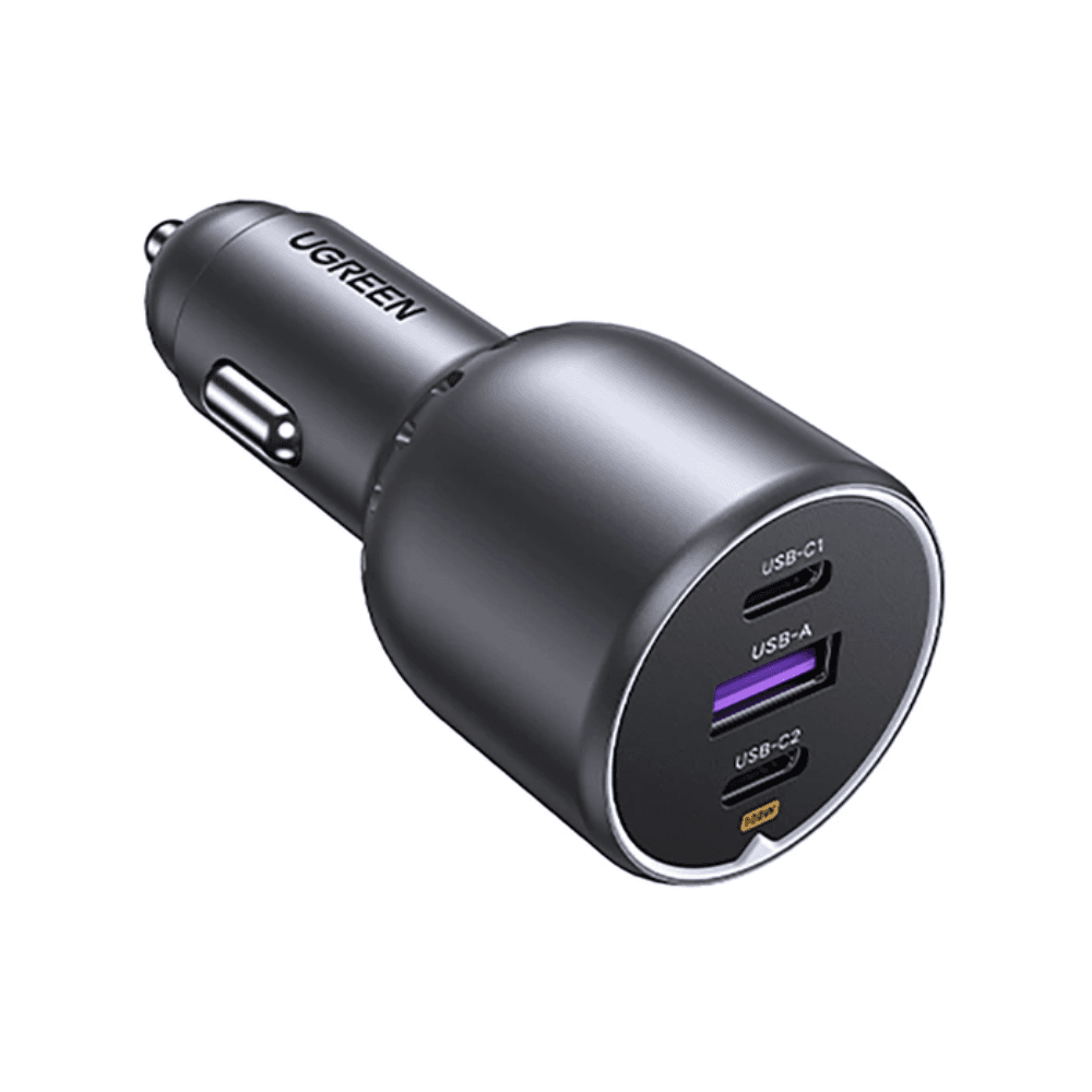 Ugreen 3-Port Fast Car Charger, 130W, EC705 - Grey