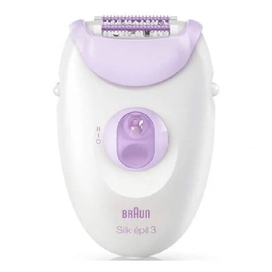 براون Silk-Epil 3 ماكينة إزالة الشعر للسيدات، SE-300 - أبيض * بنفسجي