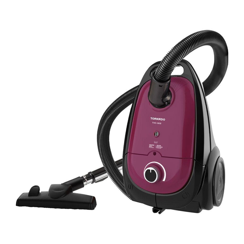 TORNADO Vacuum Cleaner, 1800 Watt Anti-bacteria Filter - Vino Black TVC-180SD