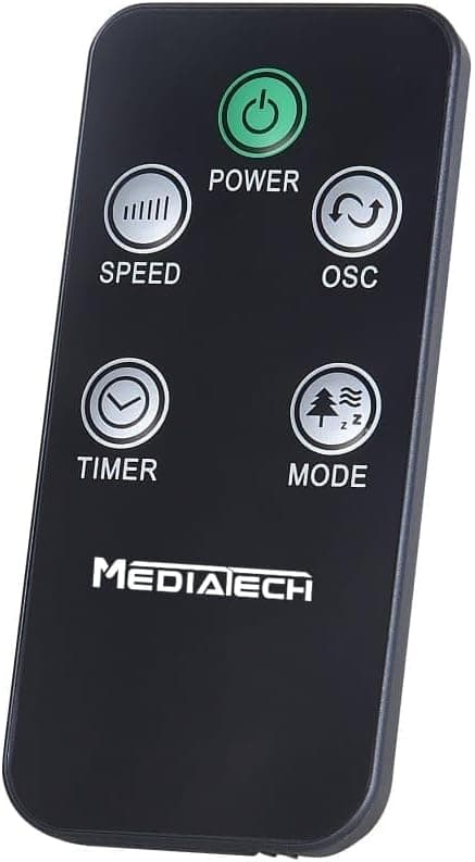 Media Tech Stand Fan, 18 Inch, 6 Blades, 3 Speeds, Remote Control, MT-SF46R - Black