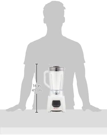 Moulinex Blender With Grinder, 450 Watt, 1.5 Liter, White - LM2B3126