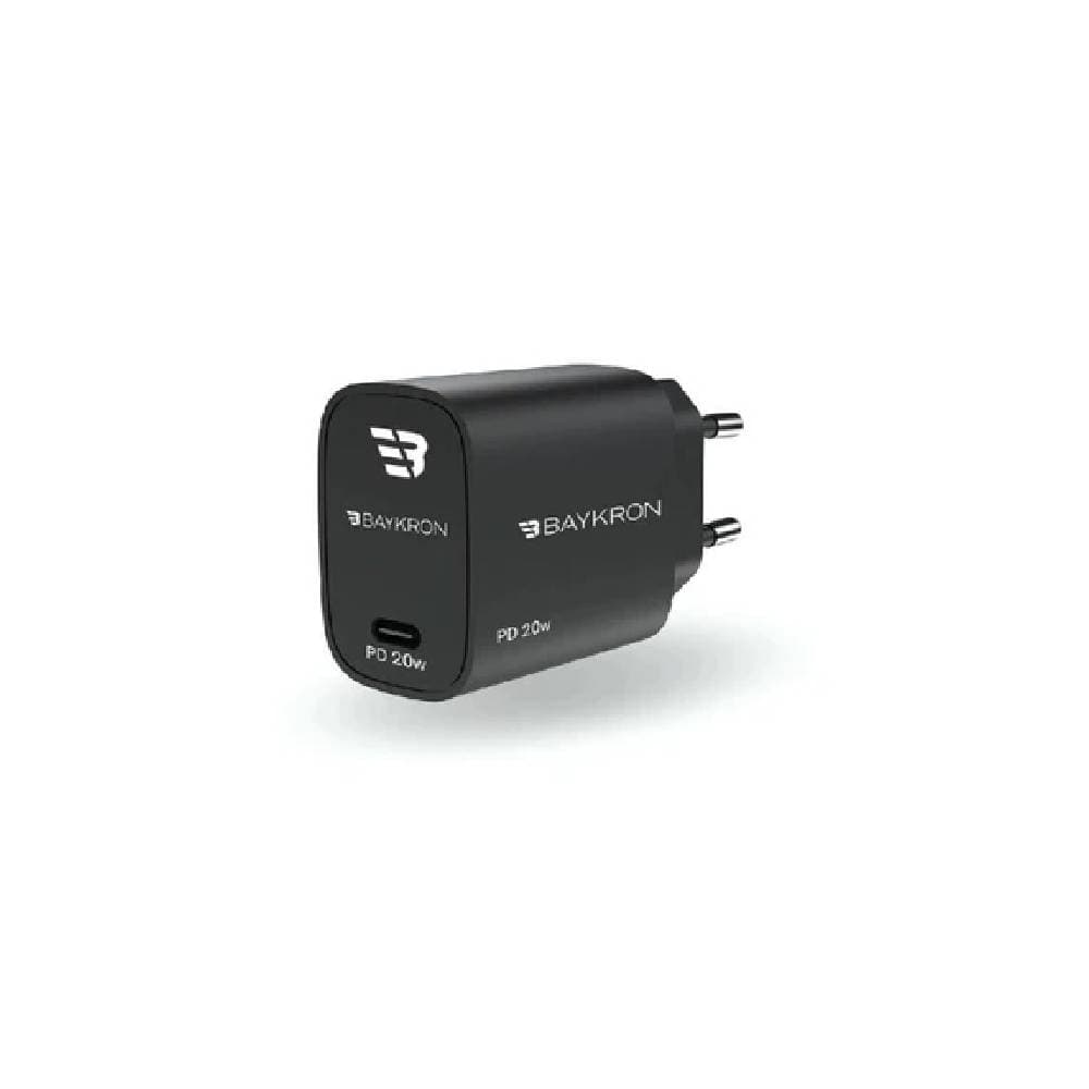 شاحن حائط ذكي بايكرون بمنفذ USB-C PD بقوة 20 واط - أسود