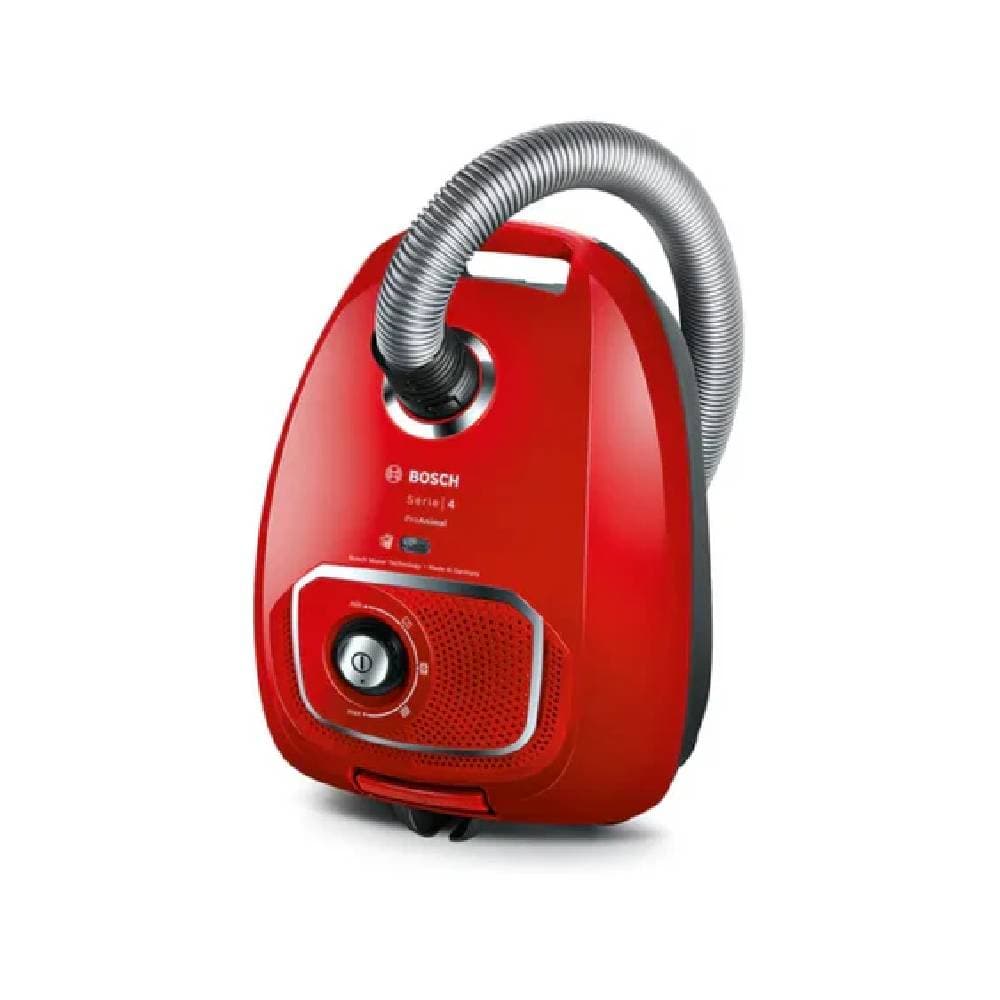 Bosch Serie 4 ProAnimal Bagged Canister Vacuum Cleaner, 600 Watt, Red