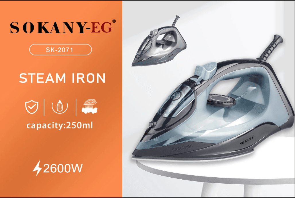 Sokany Clothes Iron, 2600W, 250ml - Grey