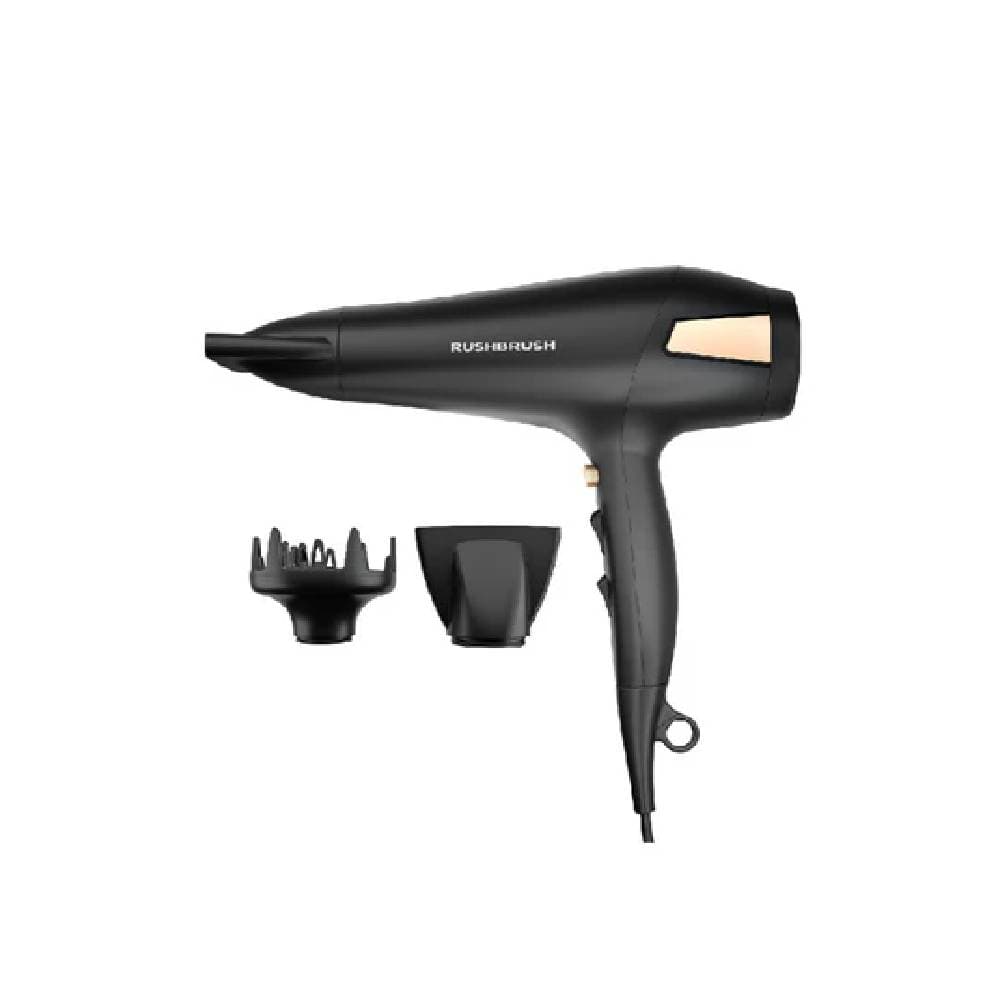 مجفف الشعر الاحترافي راش براش دي 2 برو، بقوة 2500 واط، مزود بفلتر هواء قابل للإزالة - أسود