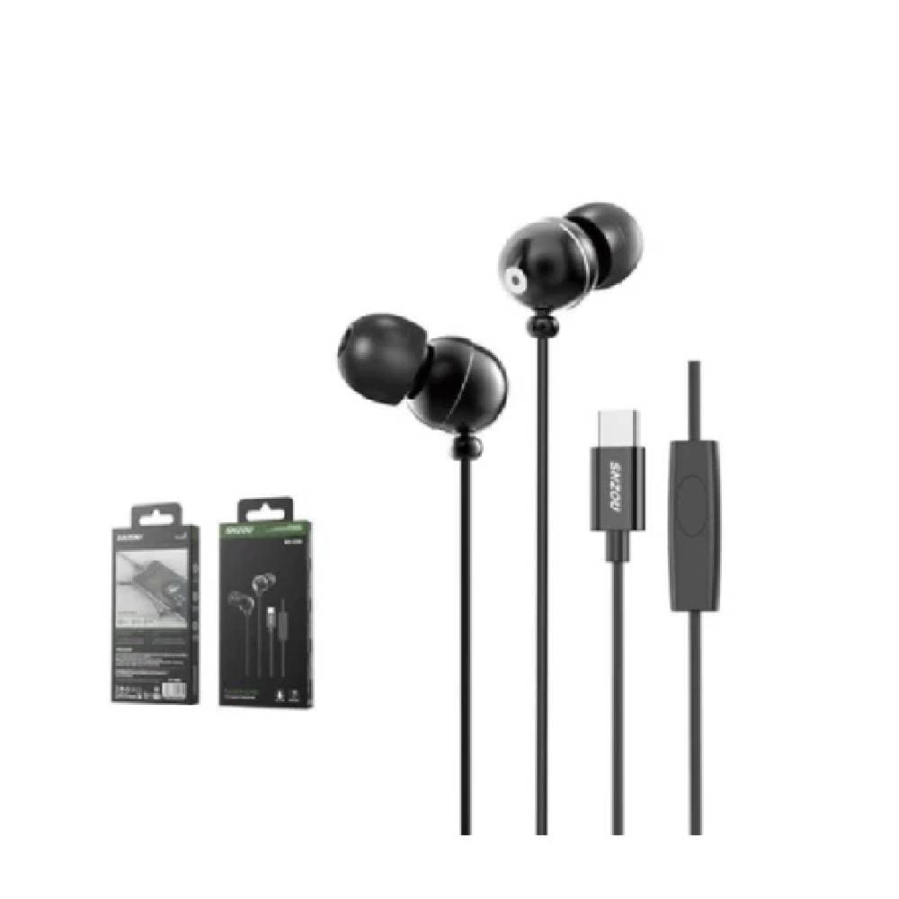 Snzou SN-006 DeepBass Type-C Wired Earphones with Mic - Black