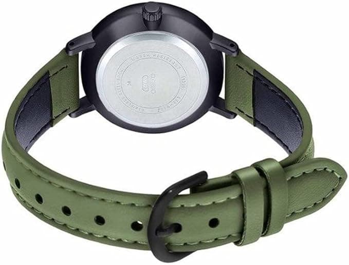 Casio Women's Analog Watch, Leather Strap - Green, LTP-VT02BL-3AUDF
